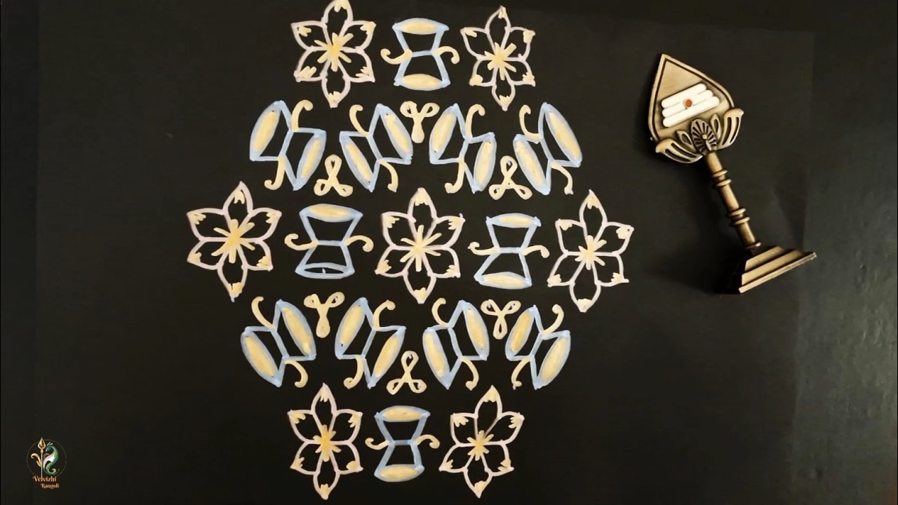 Mesmerizing Interlaced Dot Rangoli Kolam | Elegant Floral Floor Art | Easy & Beautiful