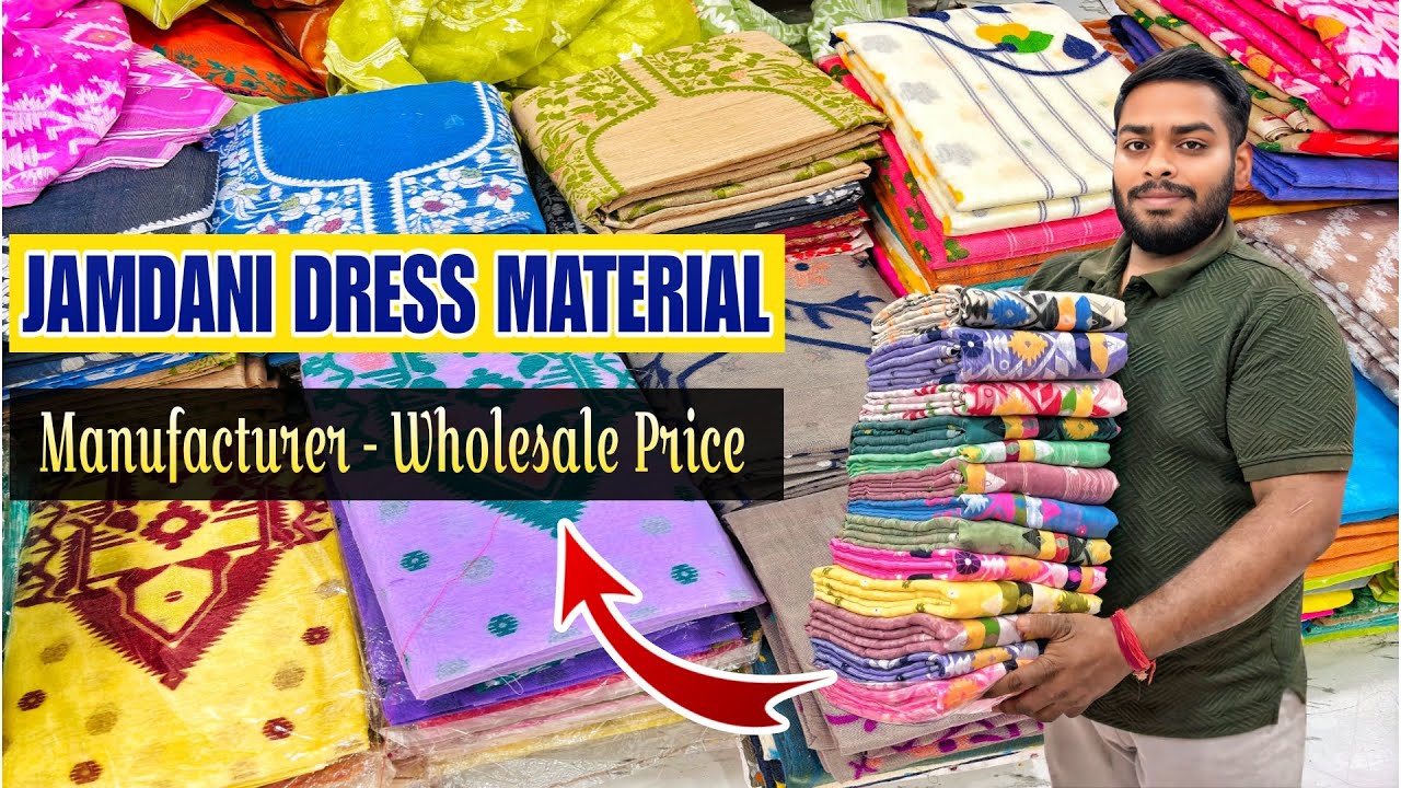 Authentic Jamdani Work Dress Material with Wholesale Price | Pure Cotton | Pure Resham