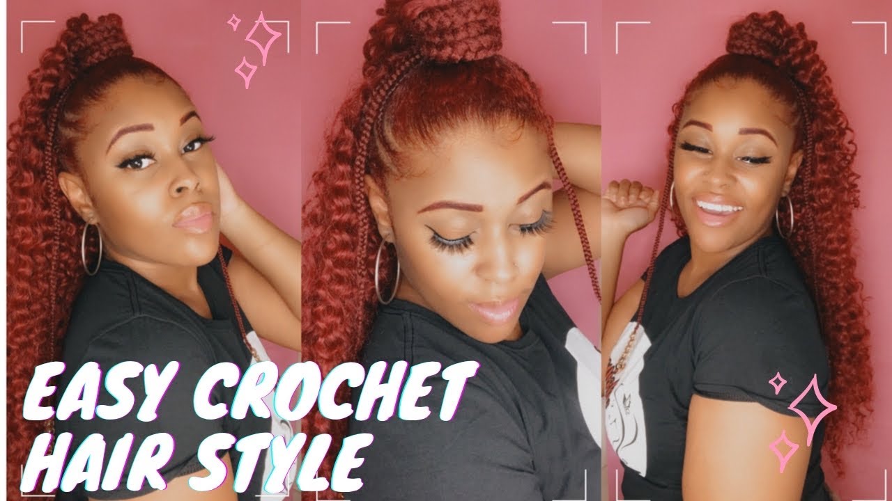 How to Crochet with Braiding Hair|Half up Half Down