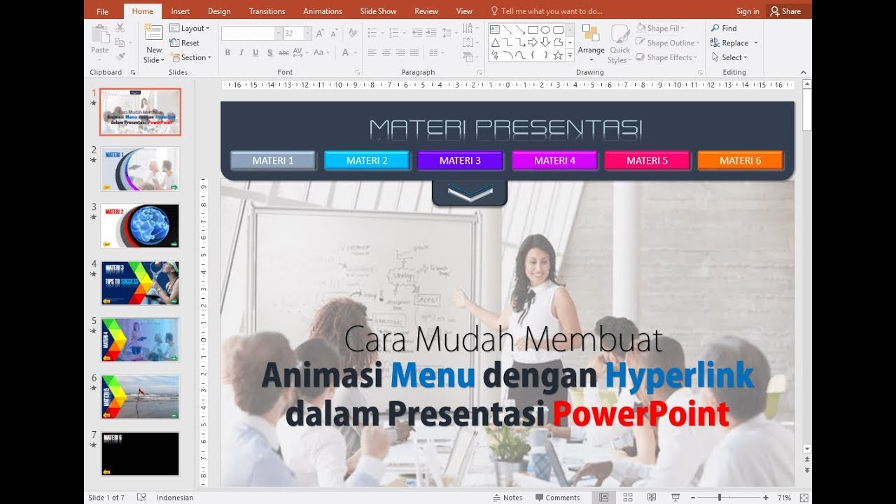 Cara Membuat Animasi Menu dan Hyperlink di PowerPoint