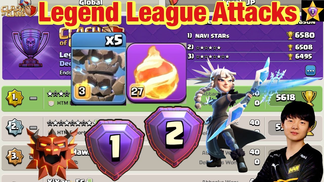 Legend League Attacks December Season Day5 FB METEOR GOLEM With Army Link