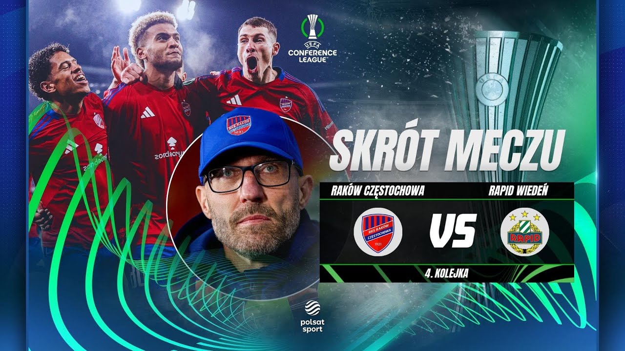 SKRÓT: Raków Częstochowa - Rapid Wiedeń | LIGA KONFERENCJI
