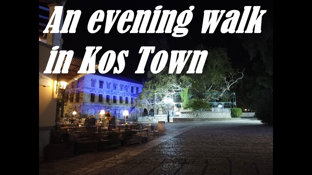Exploring the Nightlife: Evening Stroll in Kos Town | 2021 (4K)