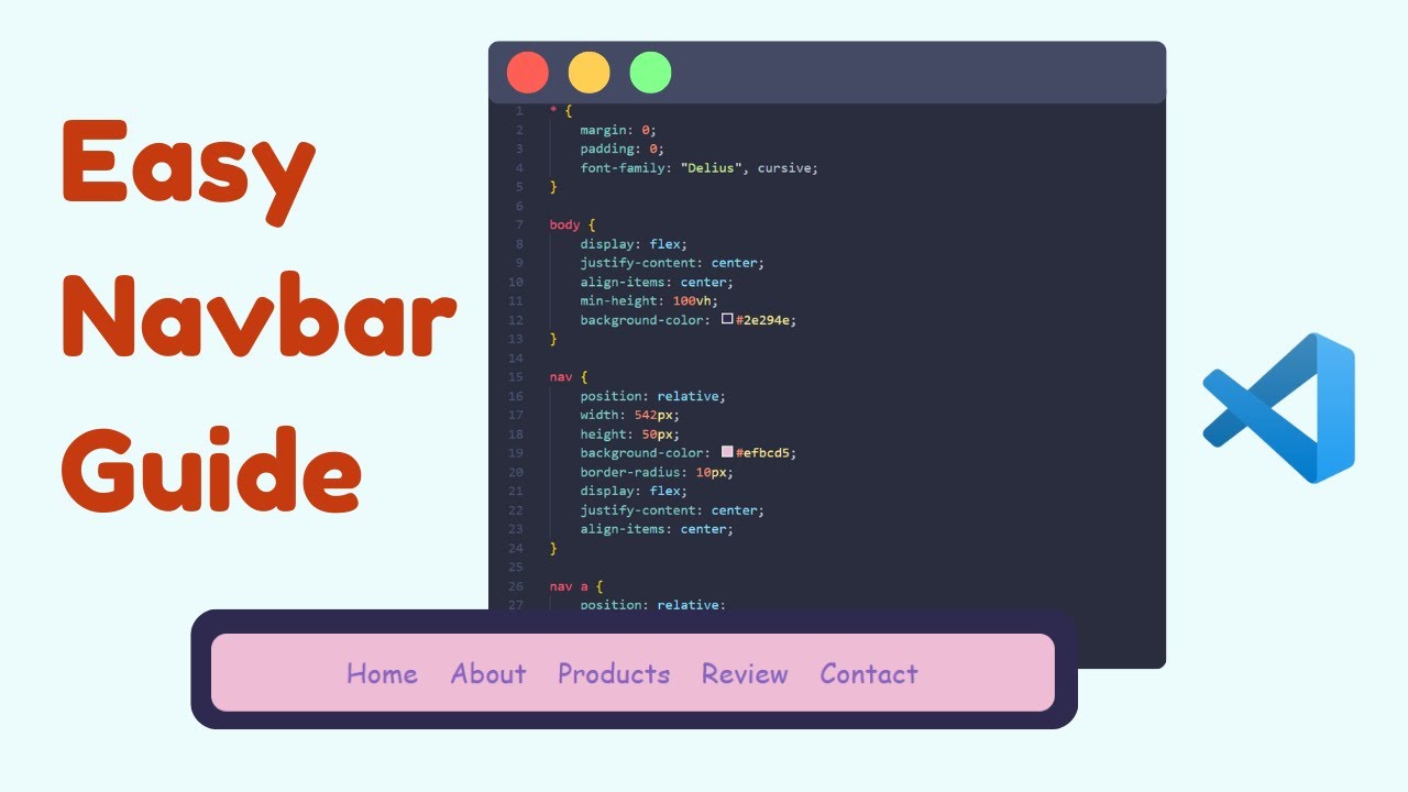 How to make a Navigation Bar in Vscode! (HTML & CSS)