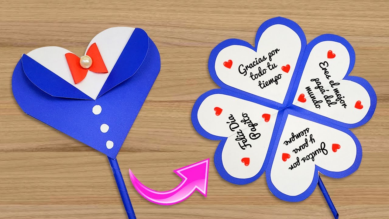 😍 Hermosa tarjeta camisa plegable para el día del padre🌼Father's Day Card Easy Especial día del papá