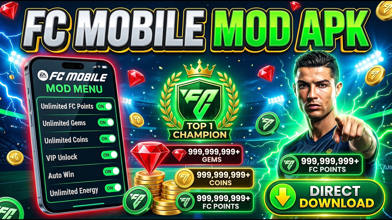 FC Mobile Mod Apk v27.0.04 Gameplay- FC Mobile 2026 MOD MENU APK - Unlimited Money & Points