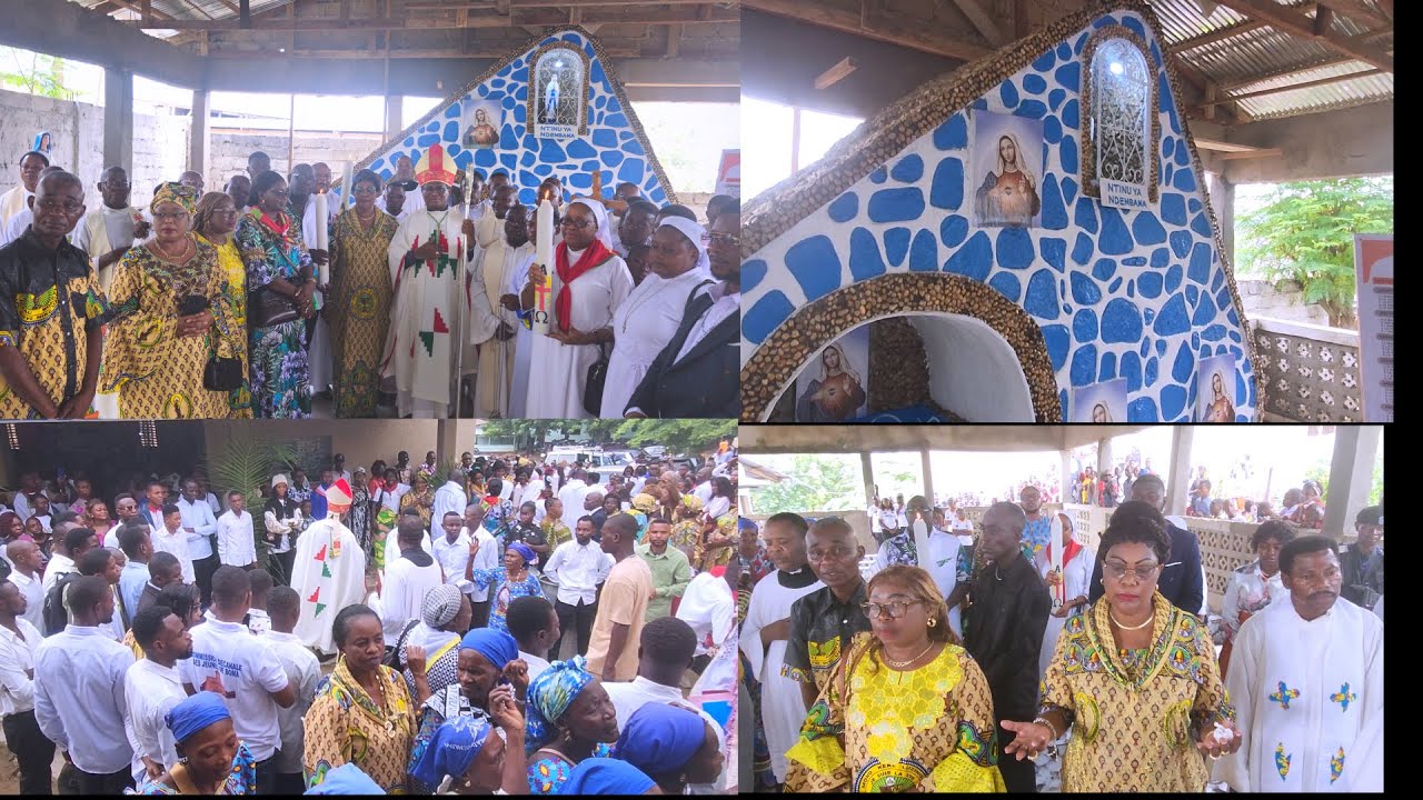 MESSE AVEC LES ORPHELINTS DE LA VILLE DE BOMA ET INAUGURATION DE LA GROTTE P. SACRE COEUR DE JESUS