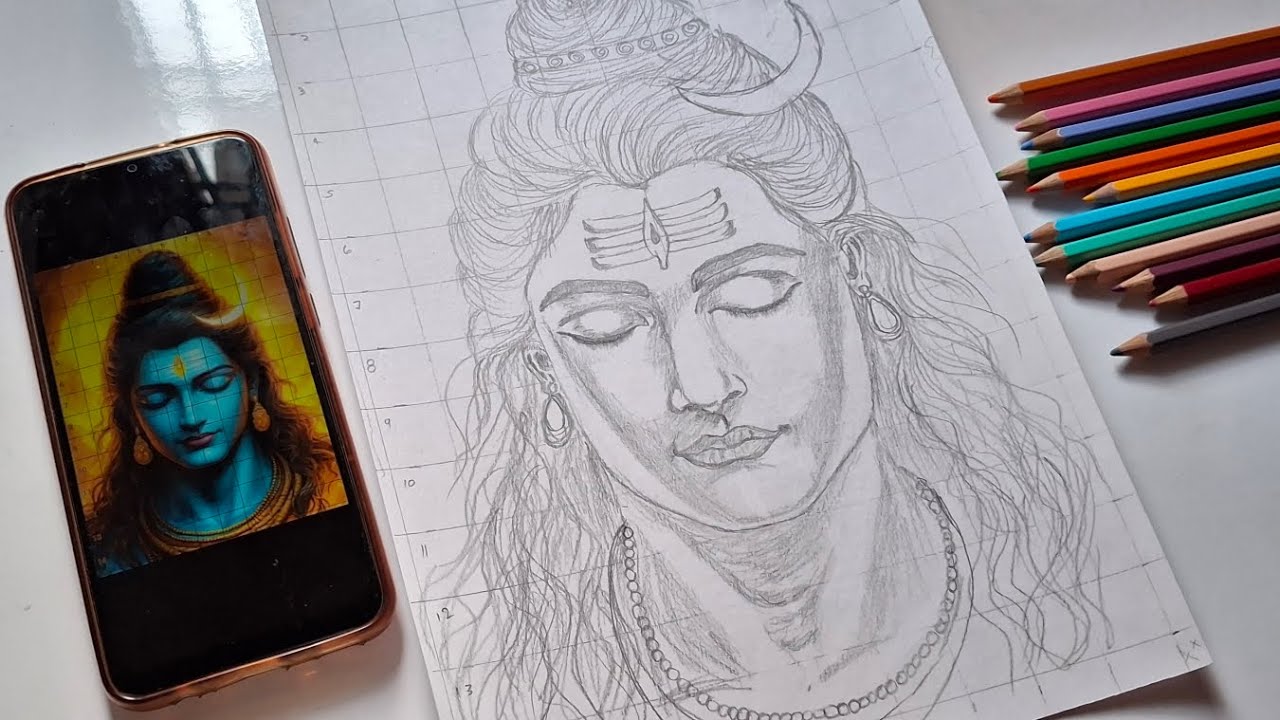 How to Draw Lord Shiva | Mahadev Drawing easy | Outline Tutorial 🥰