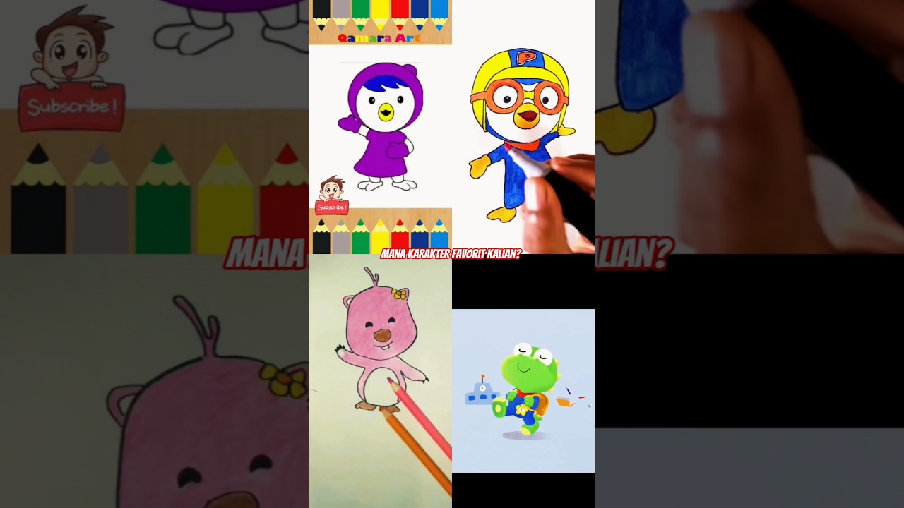 melukis Pororo and Friends 