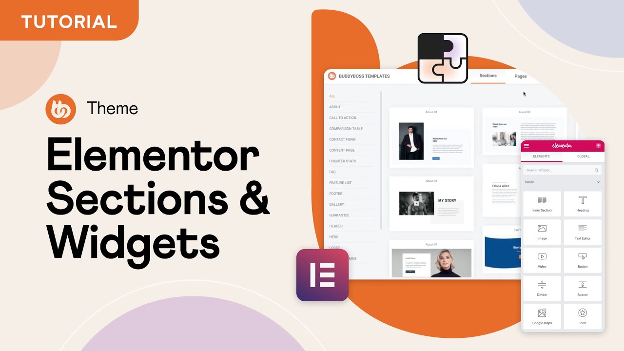 Elementor Sections and Widgets | BuddyBoss Theme Tutorials