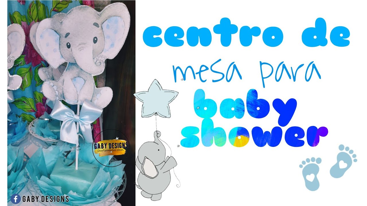 Centro de mesa para baby shower bebé elefante /. centerpiece baby elephant / Gades