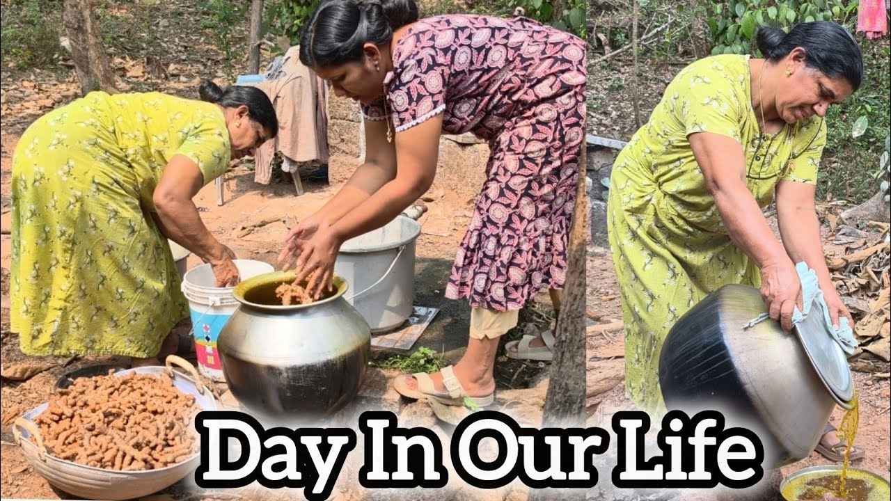Village Life 🥰മഞ്ഞള് പുഴുങ്ങലും ഉണ്ണിയപ്പവും പത്തലിനും ഓർഡറും Day In Our Life😍❤️