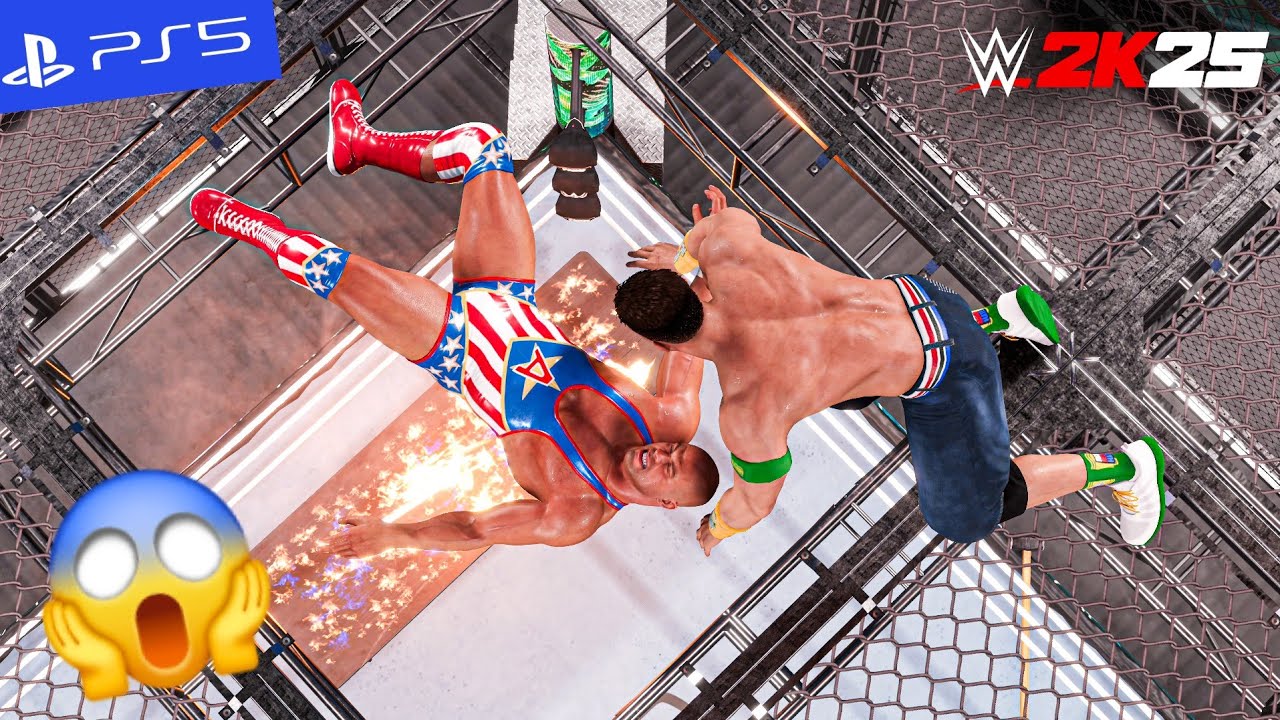WWE 2k25 - John Cena vs. Kurt Angle - Hell in a Cell Match | PS5