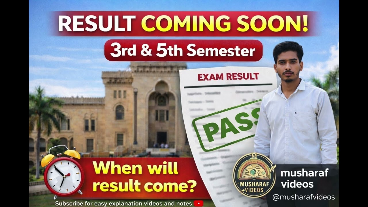 Osmania University Degree 3 th & 5th Semester Results 2025 | Latest Update 