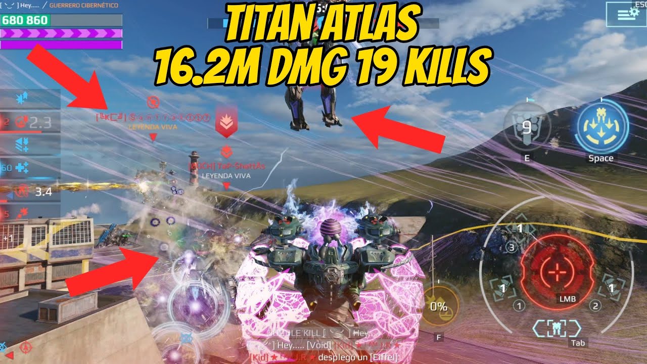 Atlas elimina a todos! 16.2m dmg 19 kills - War Robots