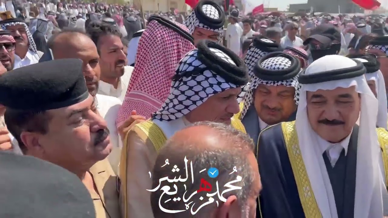 استقبال ألشيخ محمد عباس العريبي في محافظة السماوة عشائر بني حچيم ال غانم الشيخ سامي عزارة