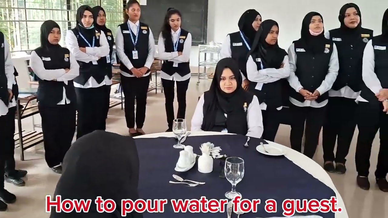 How to pour water for a guest. 