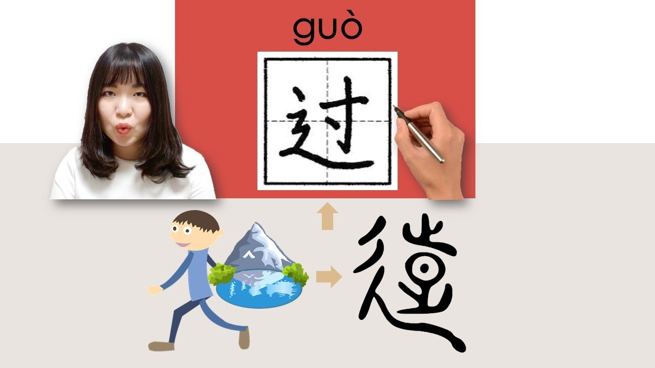 【NEW HSK2】_#HSK2#_How to Pronounce/Say/Write:过/過/guo/(passably) Chinese Vocabulary/Character/Radical