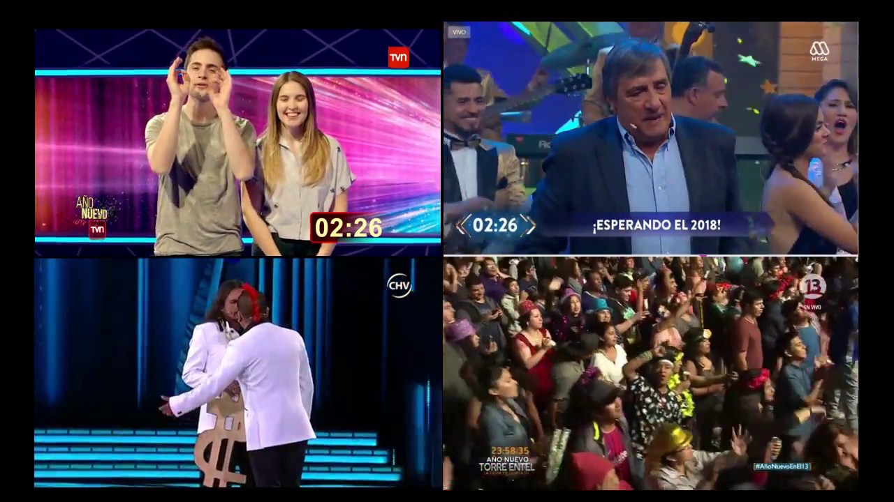 Así la TV Chilena esperó el año nuevo 2018