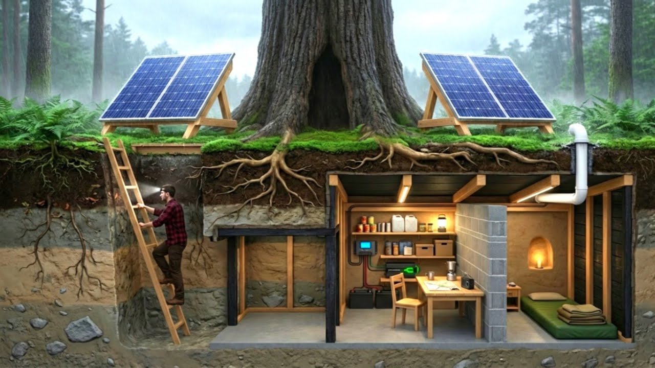 No one knew it existed — This Man Secretly Builds an Underground Shelter in Heavy Rain (ASMR)