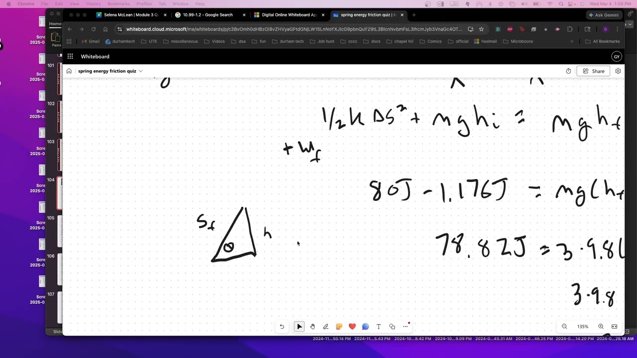 spring friction energy quiz