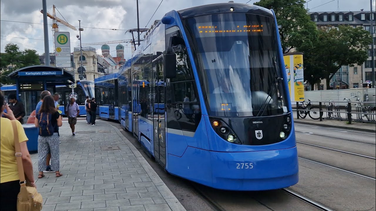 Straßenbahn München | Mitfahrt in der kompletten 20 von Karlsplatz (Stachus) bis Moosach Bhf. im T1
