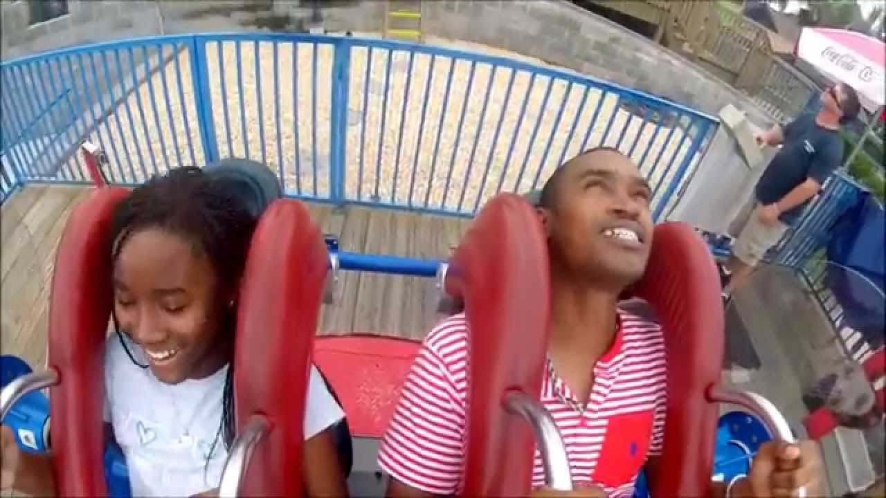 FUNNIEST Jamaican dad does slingshot ride twice in Myrtle Beach!!!