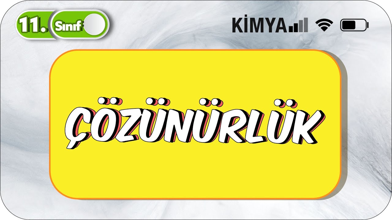 Çözünürlük | Konu Anlatımı ve Soru Çözümü  | 11. Sınıf Kimya #2023