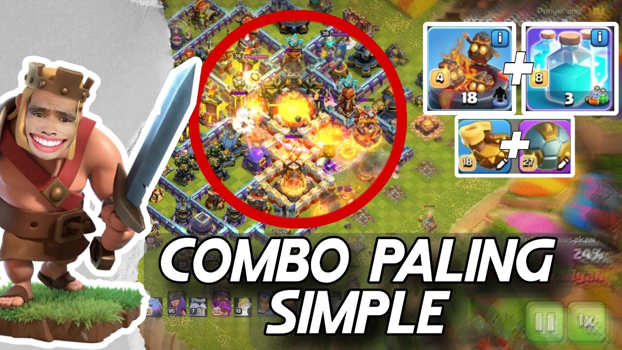 COMBO FURNACE CLONE TERBARU TH 17 - Clash of Clans INDONESIA Attack Strategi