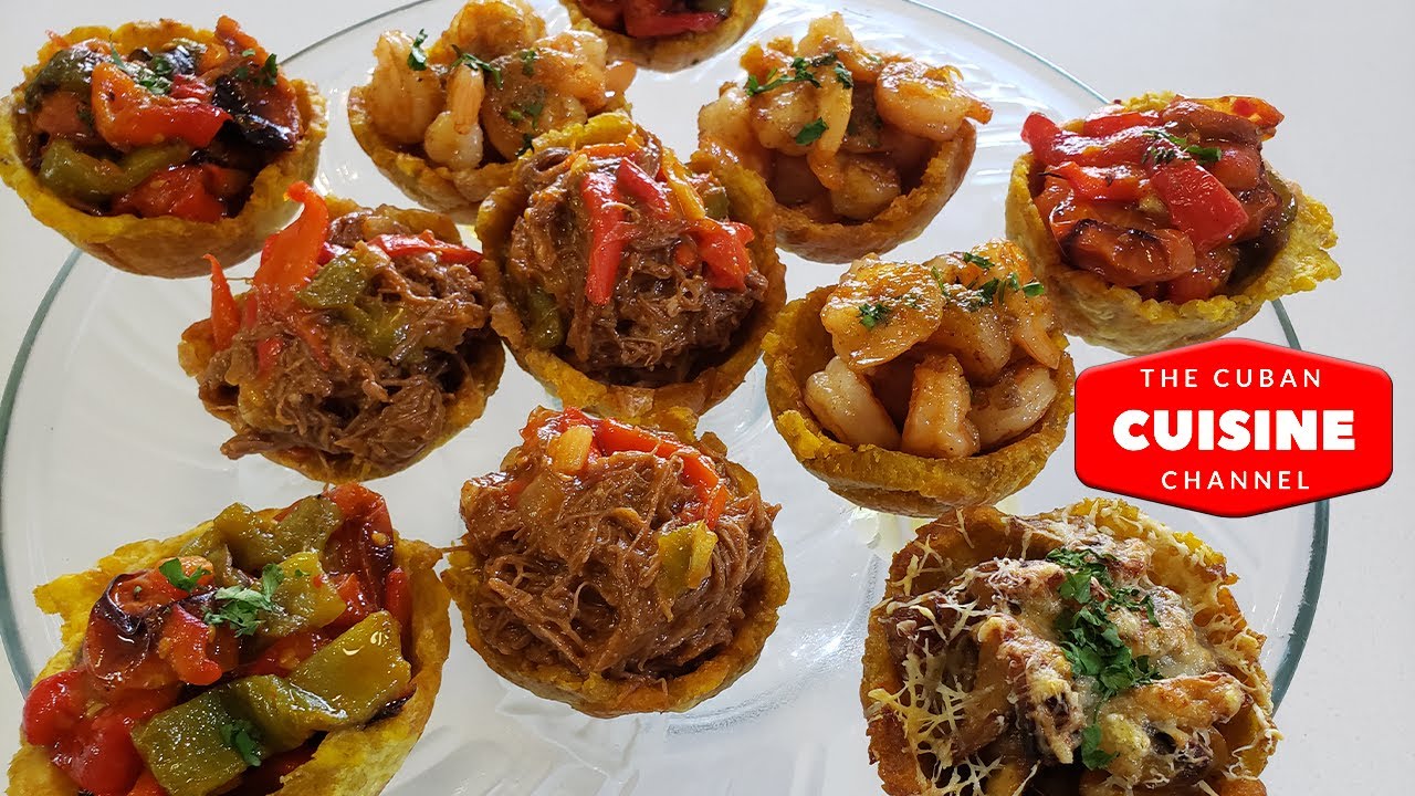 🔥TOSTONES RELLENOS CUBANOS. Receta cubana tostones rellenos de camarones y ropa vieja.