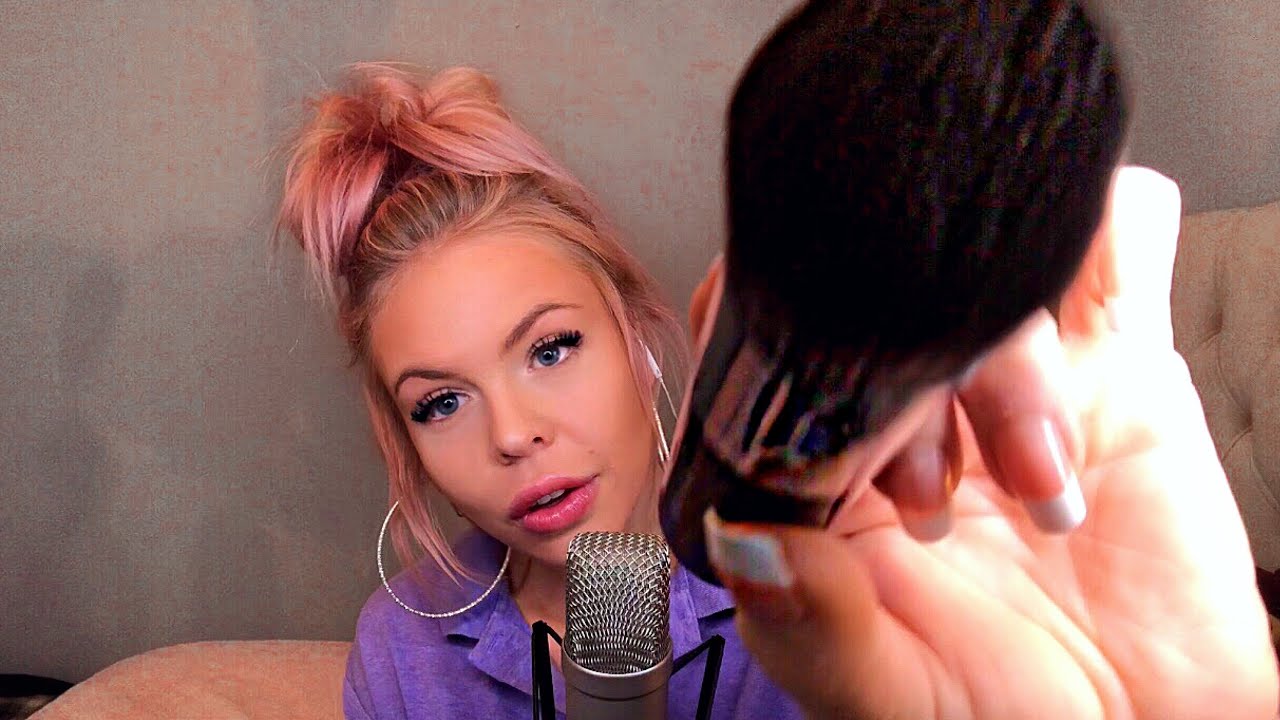 ASMR - CAMERA BRUSHING WITH INAUDIBLE WHISPERING (TINGLY TINGLY)