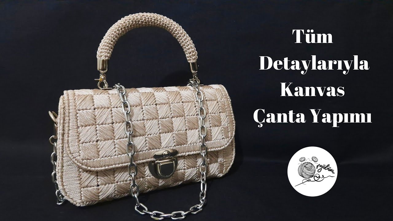 Makrome İpten Kanvas Çanta Yapımı/Kanvas Çanta Yapımı\Plastik Kanvastan Çanta Tarifi