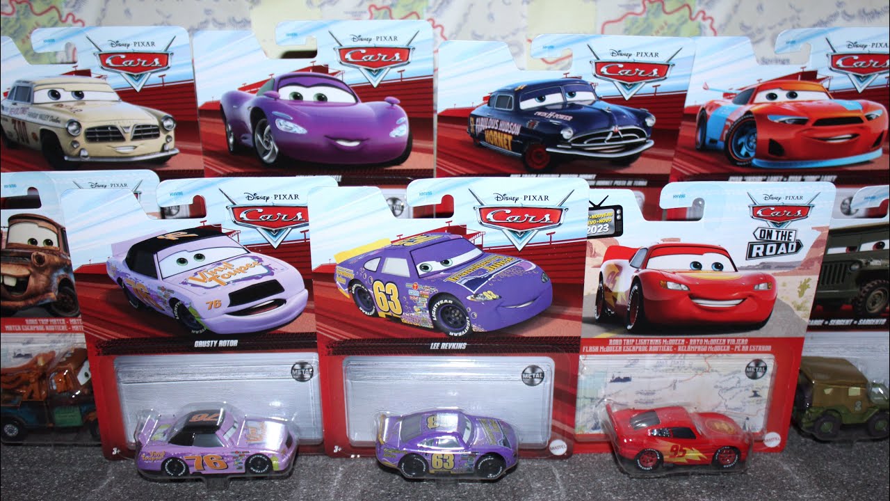 Mattel Disney Cars 2023 Case C Распаковка Crusty Lee Holley Doc Hudson Road Trip McQueen Mater Va...