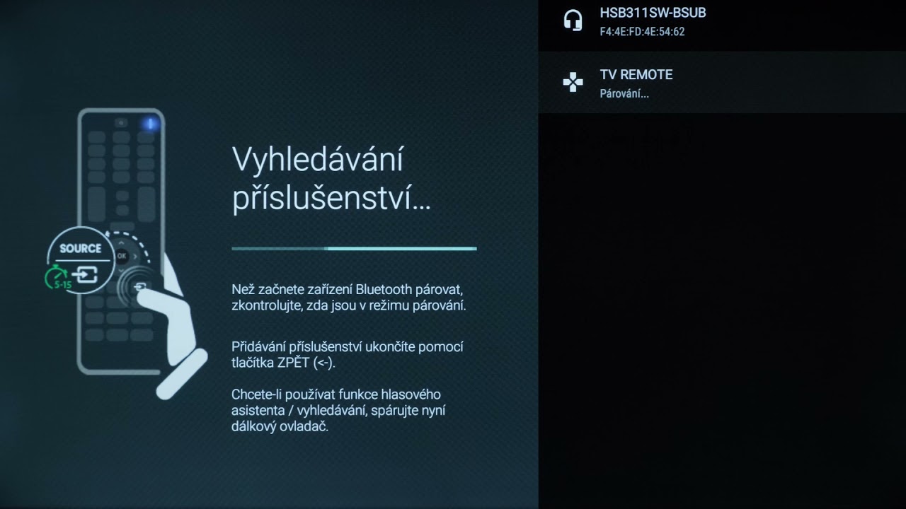 Android TV - Bluetooth ovladač a hlasov&eacute; vyhled&aacute;v&aacute;n&iacute;