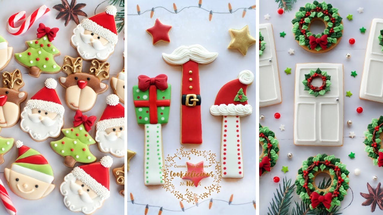 CHRISTMAS DECORATED COOKIES ~ Learn how to decorate various Christmas cookie designs