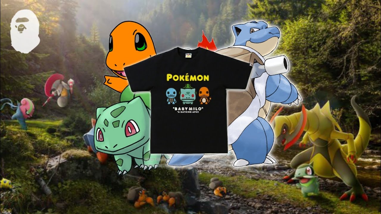 BAPE X POKEMON BABY MILO #14 TEE BLACK 2021