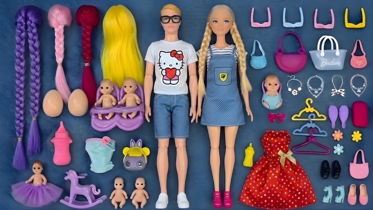 9 Minutes Satisfying with Unboxing Barbie Family Playset, Doll Dressup Set Toys ASMR | Review Toys