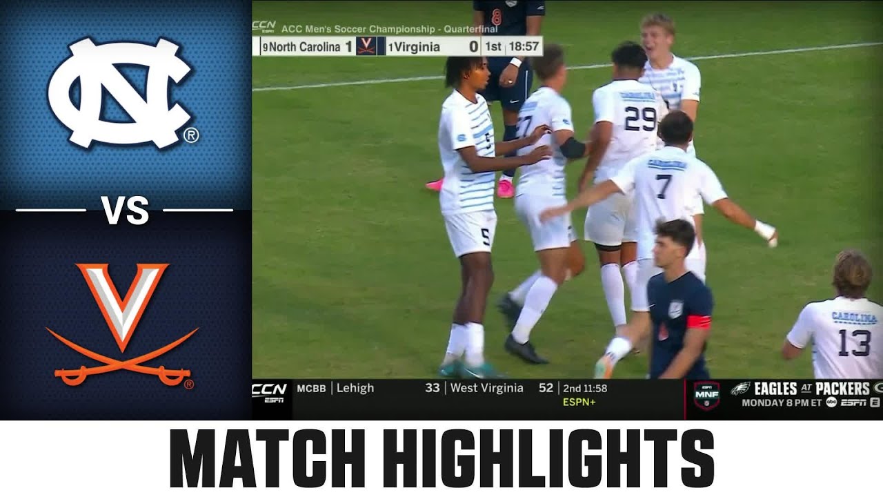 Virginia vs. North Carolina Match Highlights |  2025-26 ACC Men’s Soccer