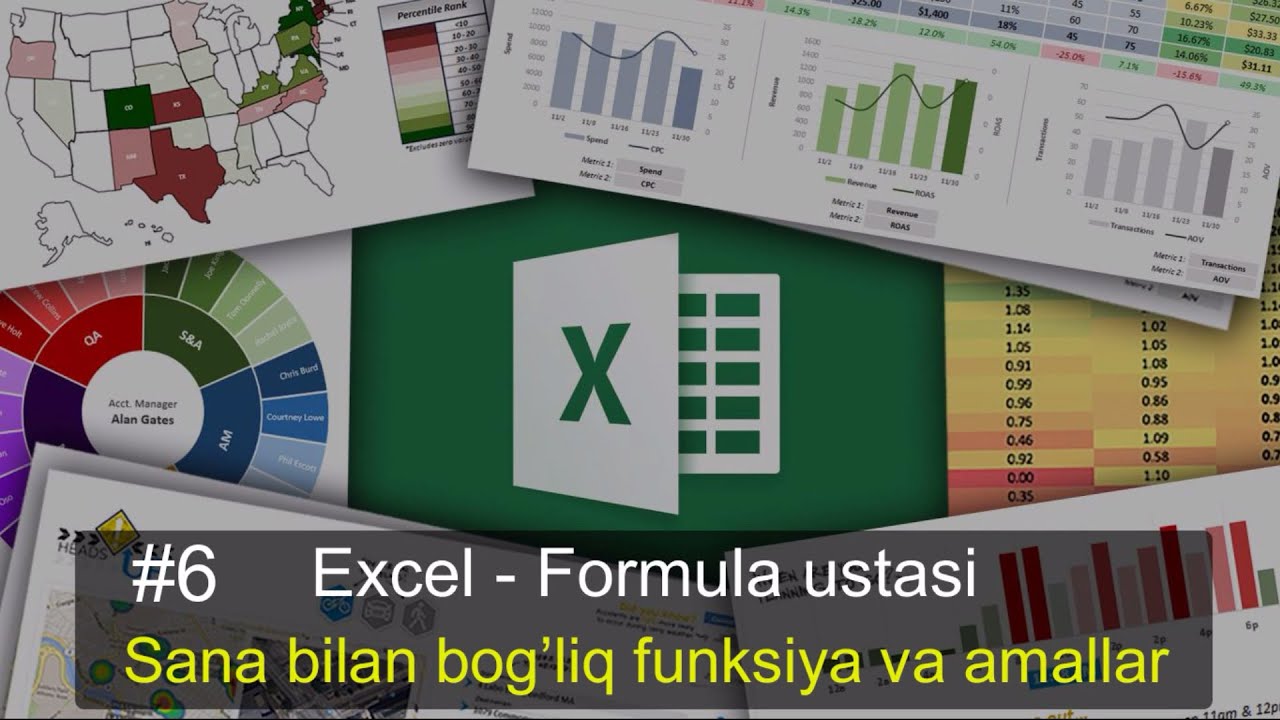 6-dars. Sana bilan ishlash uchun formula va amallar