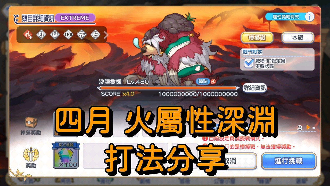 四月 火屬性深淵 打法分享【超異域公主連結☆Re:Dive】