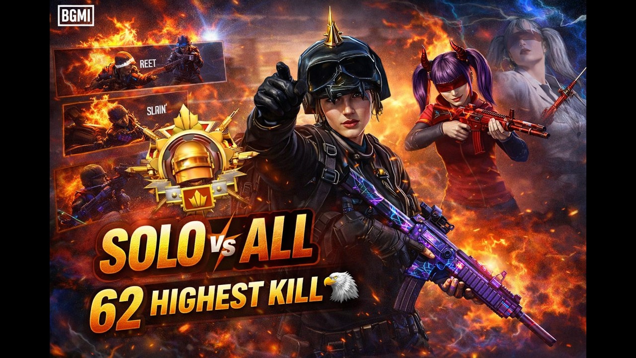 🔥 62 KILLS SOLO vs SQUAD 😱 | INSANE 1v4 CLUTCHES | BGMI Gameplay