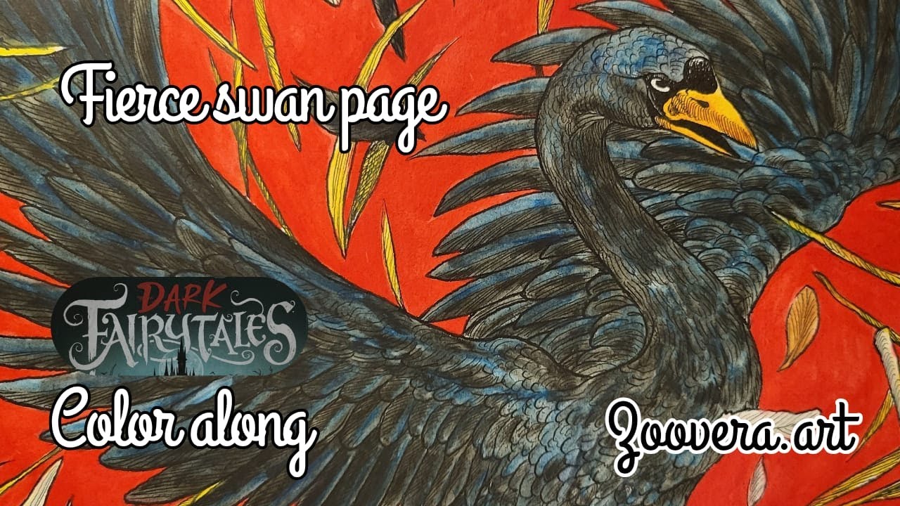Full book color along: FIERCE SWAN from Dark Fairytales! 🦢💢