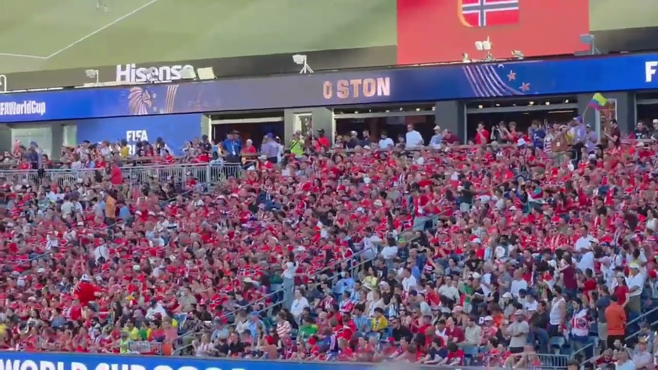 Norway fans doing their Viking rowing chant during the World Cup 