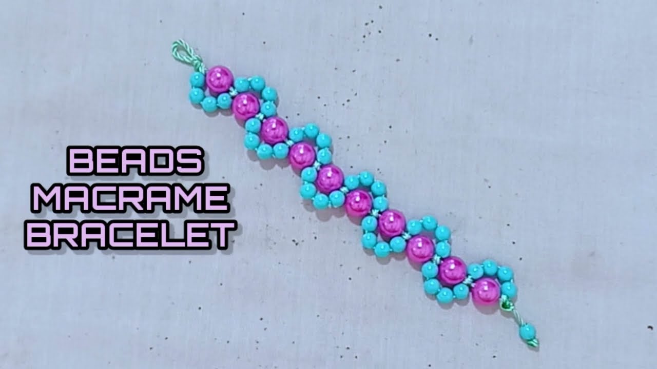 BEADS MACRAME BRACELET TUTORIAL, CARA MEMBUAT GELANG BENANG MANIK MANIK