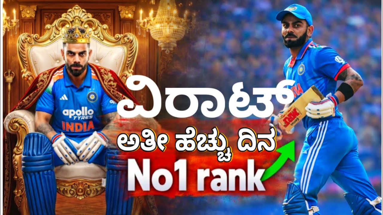 Virat Kohli – ಅತೀ ಹೆಚ್ಚು ದಿನಗಳ ಕಾಲ No.1 ರ್ಯಾಂಕ್| Most Days as World No.1 |A Record Created by Virat