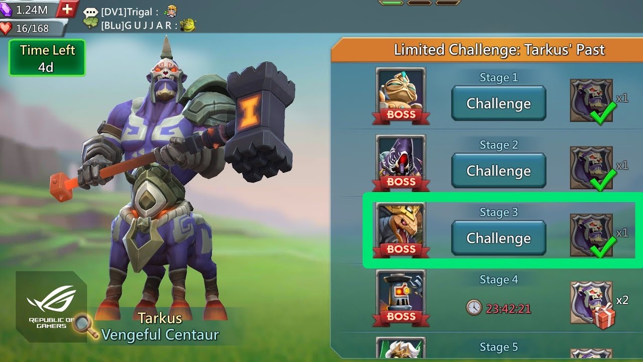Limited Challenge: Tarkus Past Stage 3 Challenge - Lords Mobile | Raze to the Ground | Without Rose