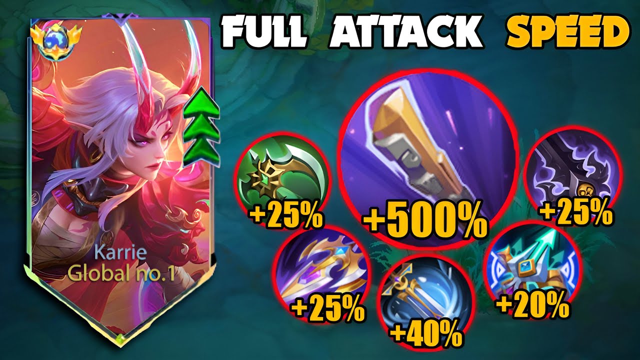 NEW META! KARRIE FULL ATTACK SPEED BUILD😱 (ATK SPEED HACK) | KARRIE BEST UPDATED BUILD AND EMBLEM!