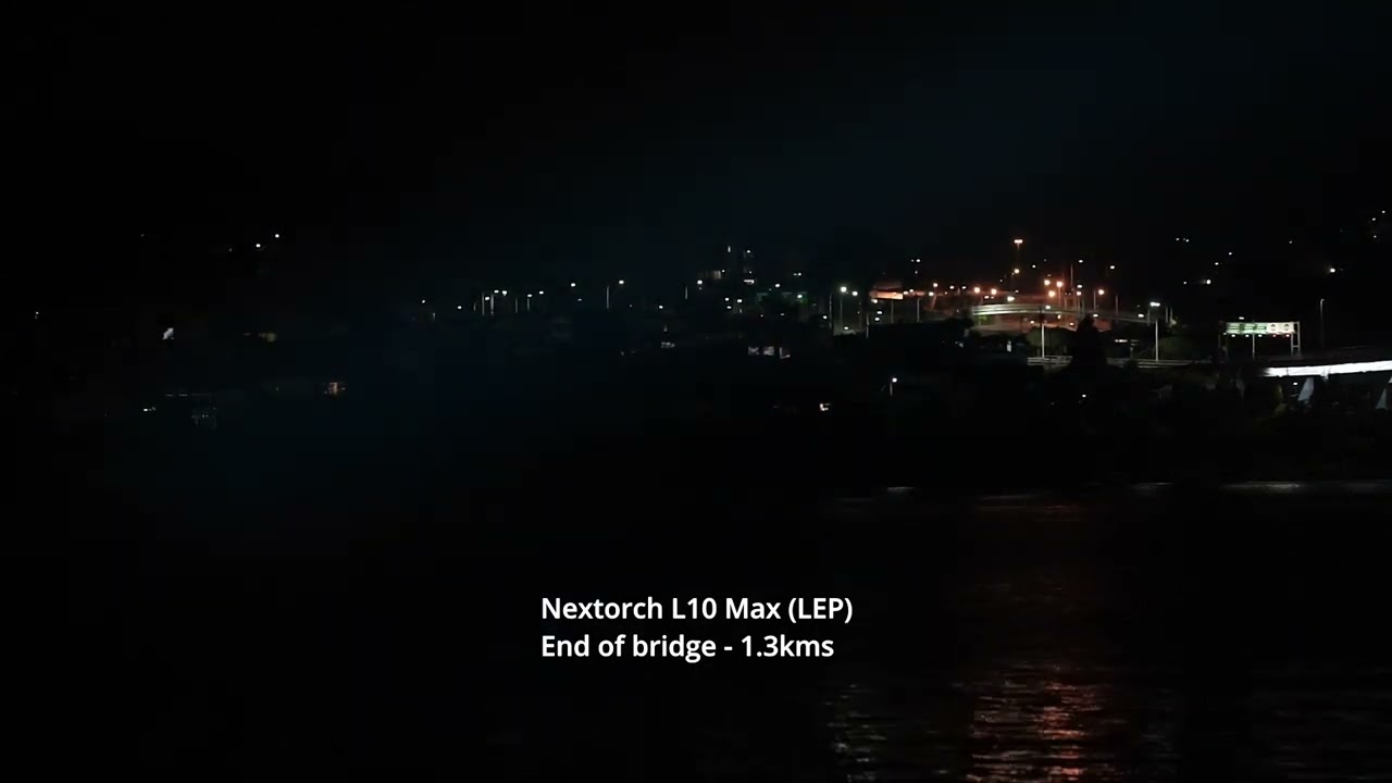 LEP Flashlight Long-range Demonstration: Nextorch L10 Max 1.3-1.6km beam shots