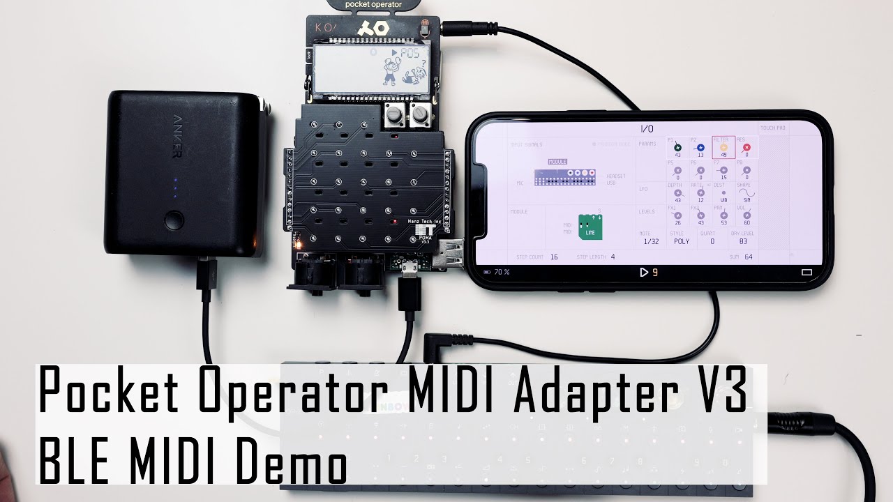 Pocket Operator MIDI Adapter V3 BLE Demo