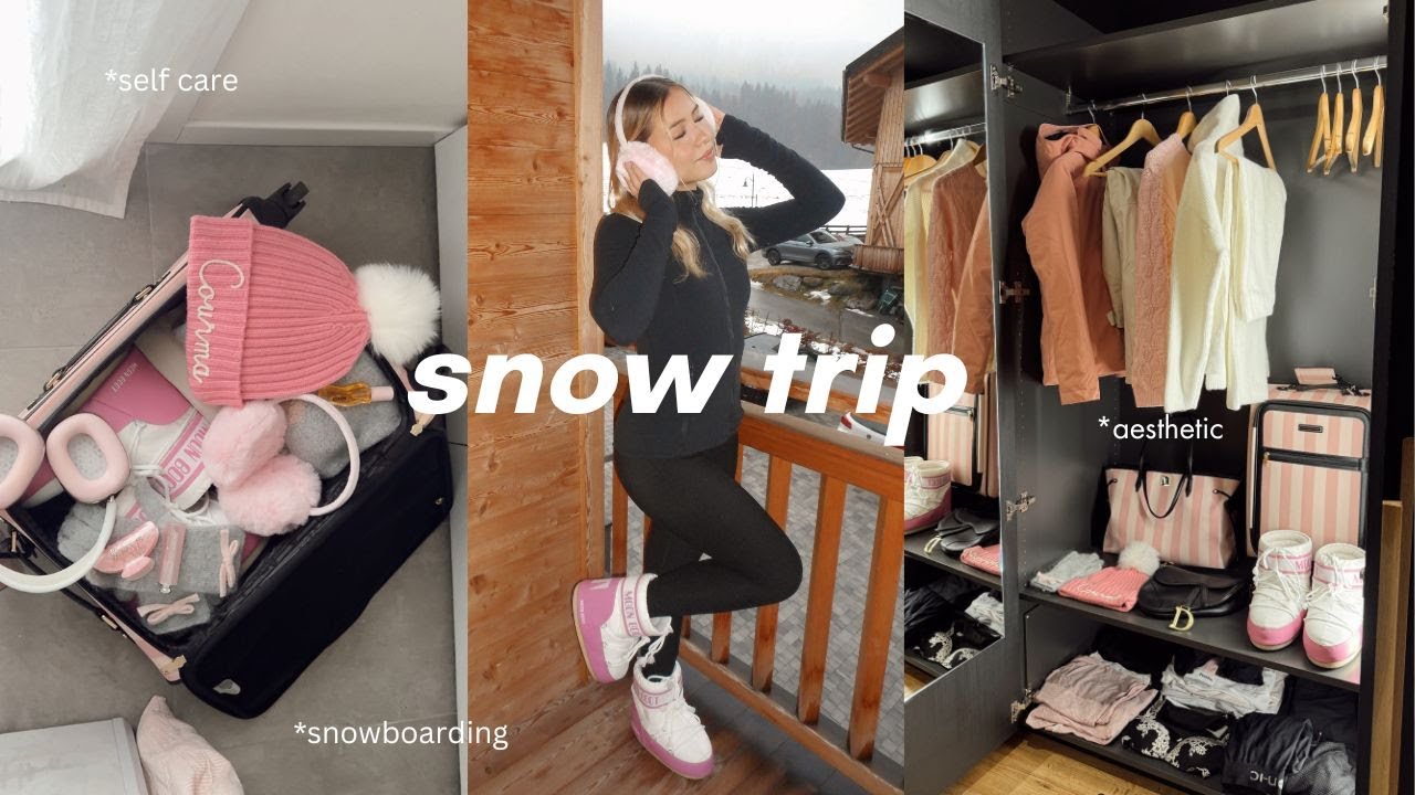 SNOW TRIP VLOG ♡ | *aesthetic* , snowboarding , eating out & self care